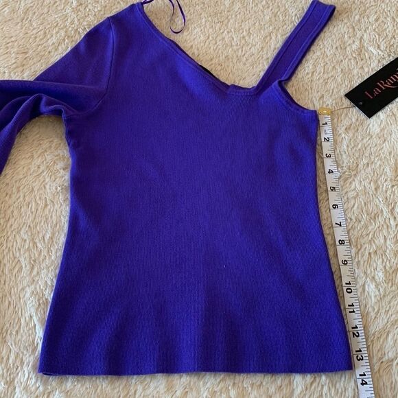 Purple tank top| asymmetrical one long sleeve - Picture 11 of 16
